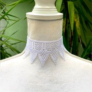 White Lace Choker Necklace